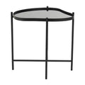 Olivia & May Metal Abstract Wavy Accent Table: No Assembly, Indoor Use, Glass Top, 21" Height