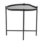 Olivia & May Metal Abstract Wavy Accent Table: No Assembly, Indoor Use, Glass Top, 21" Height