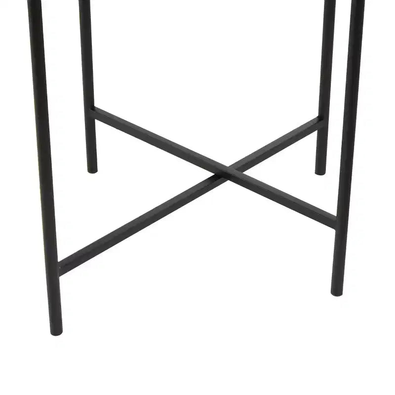 Table d'appoint abstraite ondulée en métal Olivia & May : aucun assemblage, utilisation en intérieur, plateau en verre, 53 cm de hauteur