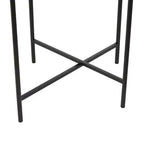 Table d'appoint abstraite ondulée en métal Olivia & May : aucun assemblage, utilisation en intérieur, plateau en verre, 53 cm de hauteur
