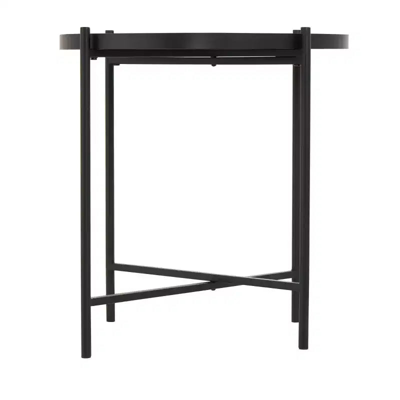Table d'appoint abstraite ondulée en métal Olivia & May : aucun assemblage, utilisation en intérieur, plateau en verre, 53 cm de hauteur