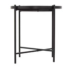 Table d'appoint abstraite ondulée en métal Olivia & May : aucun assemblage, utilisation en intérieur, plateau en verre, 53 cm de hauteur