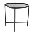 Table d'appoint abstraite ondulée en métal Olivia & May : aucun assemblage, utilisation en intérieur, plateau en verre, 53 cm de hauteur
