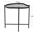 Table d'appoint abstraite ondulée en métal Olivia & May : aucun assemblage, utilisation en intérieur, plateau en verre, 53 cm de hauteur