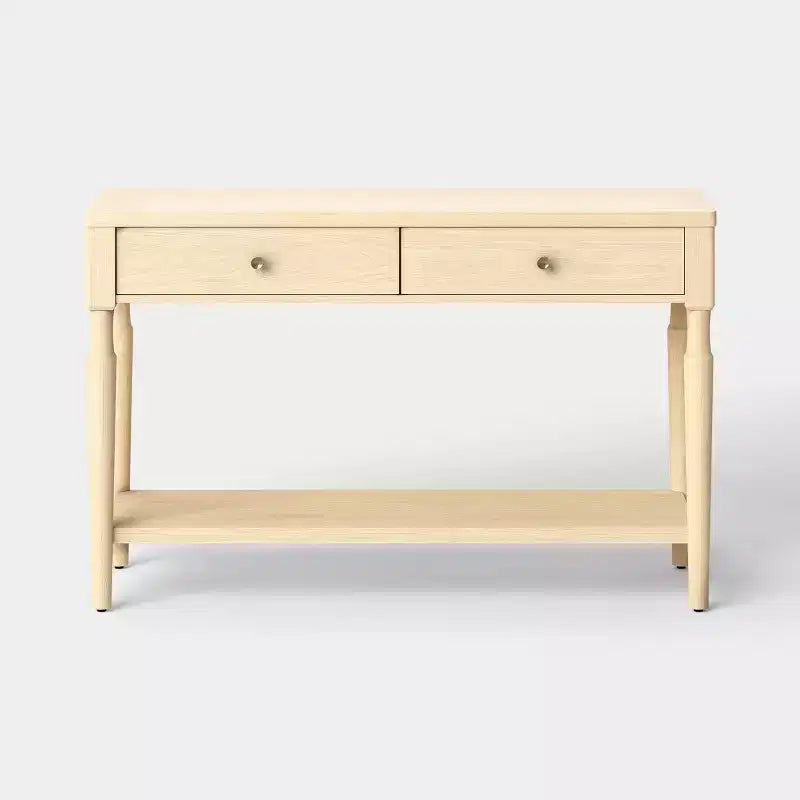 Console en bois tourné avec deux tiroirs Naturel - Threshold™