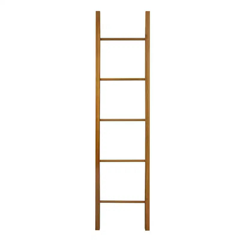 Échelle décorative Merisier Naturel - Flora Home : Porte-serviettes en Bois Massif, 5 Barreaux