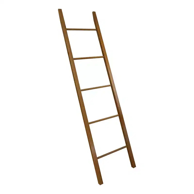 Échelle décorative Merisier Naturel - Flora Home : Porte-serviettes en Bois Massif, 5 Barreaux