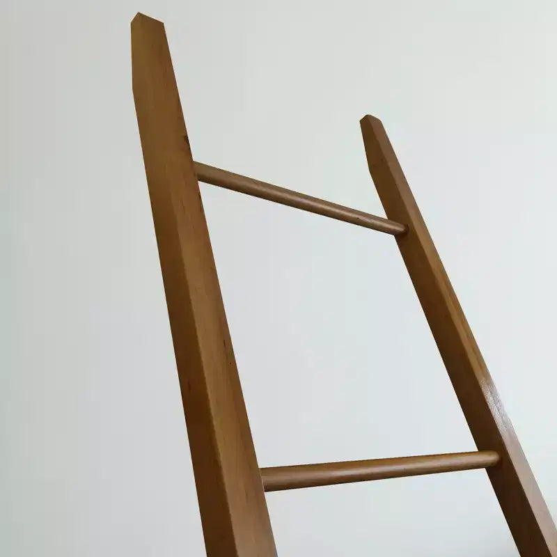Échelle décorative Merisier Naturel - Flora Home : Porte-serviettes en Bois Massif, 5 Barreaux