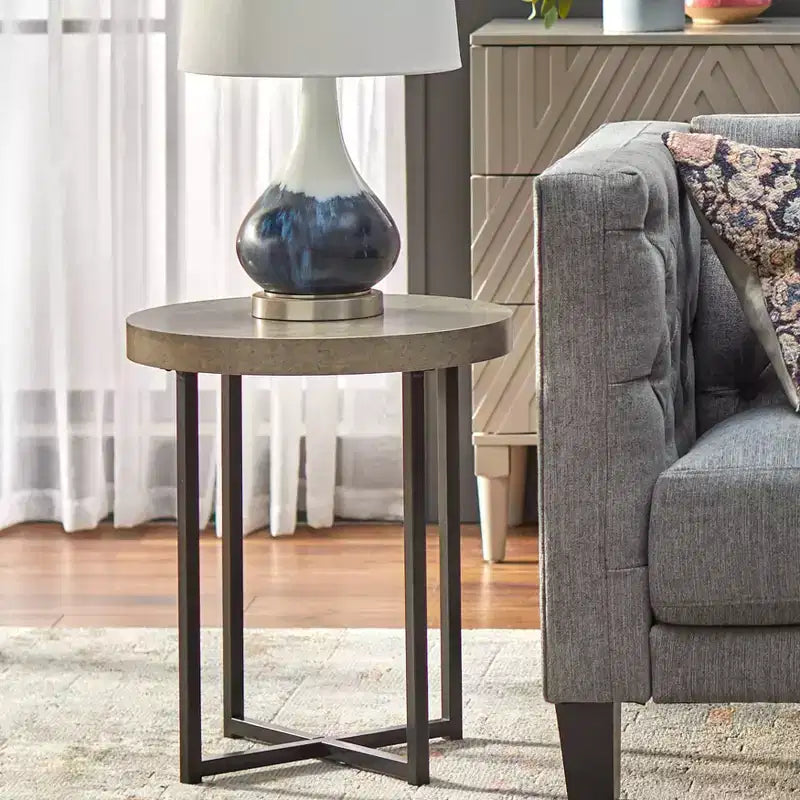 Lot de 2 tables basses rondes Era Buylateral grises : Ensemble de salon de style minimaliste et industriel