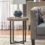 Lot de 2 tables basses rondes Era Buylateral grises : Ensemble de salon de style minimaliste et industriel