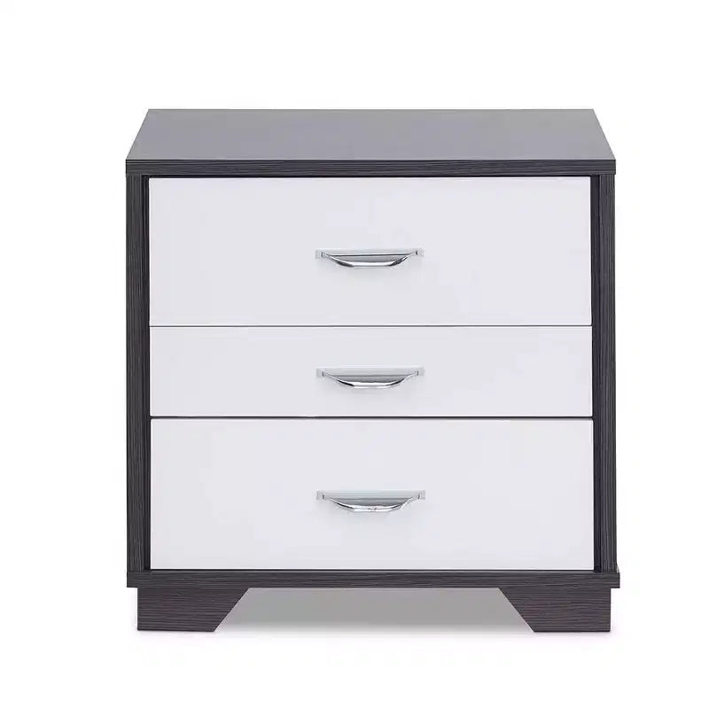 20" Eloy Accent Table White/Black - Acme Furniture: Modern Rectangular Design, MDF Frame, Wood Composite Top, Drawer Storage