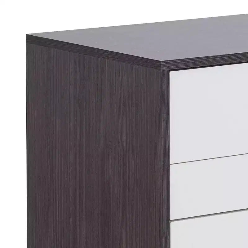 Table d'appoint Eloy 20" blanc/noir - Acme Furniture : Design rectangulaire moderne, cadre en MDF, plateau en bois composite, rangement avec tiroir