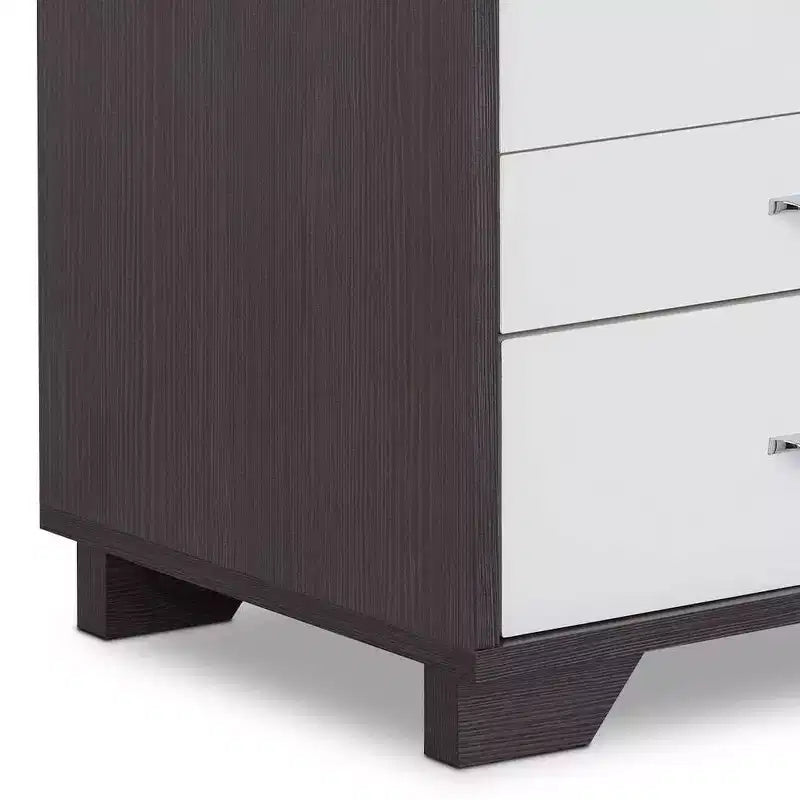 Table d'appoint Eloy 20" blanc/noir - Acme Furniture : Design rectangulaire moderne, cadre en MDF, plateau en bois composite, rangement avec tiroir