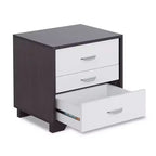 Table d'appoint Eloy 20" blanc/noir - Acme Furniture : Design rectangulaire moderne, cadre en MDF, plateau en bois composite, rangement avec tiroir