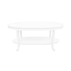 Table basse ovale traditionnelle Dermott avec étagère inférieure blanc rustique - Powell