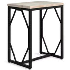 Ebsen Metal and Wood Accent Table White Wash - WyndenHall: Contemporary Rectangle Side Table, Scratch-Resistant
