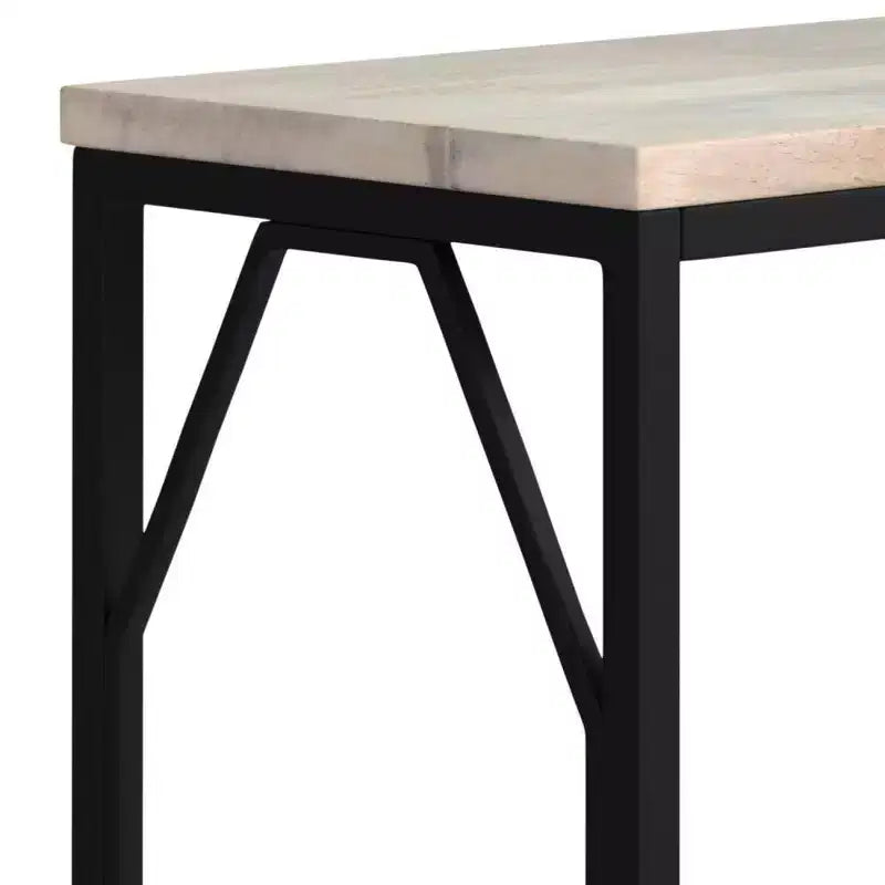 Table d'appoint Ebsen Métal et Bois Finition Blanchie - WyndenHall : Table d'appoint rectangulaire contemporaine, résistante aux rayures