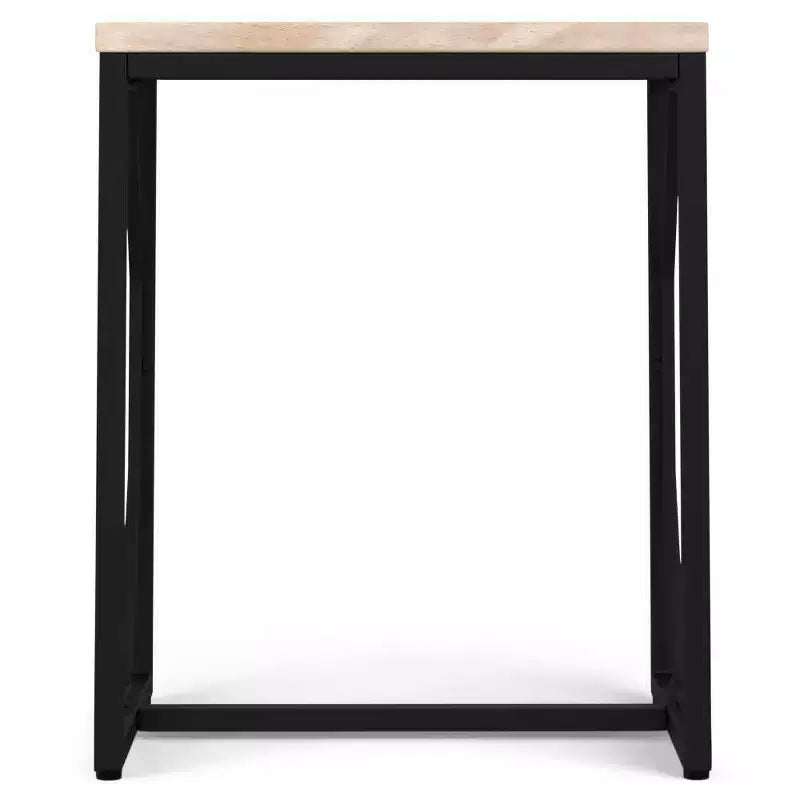 Table d'appoint Ebsen Métal et Bois Finition Blanchie - WyndenHall : Table d'appoint rectangulaire contemporaine, résistante aux rayures