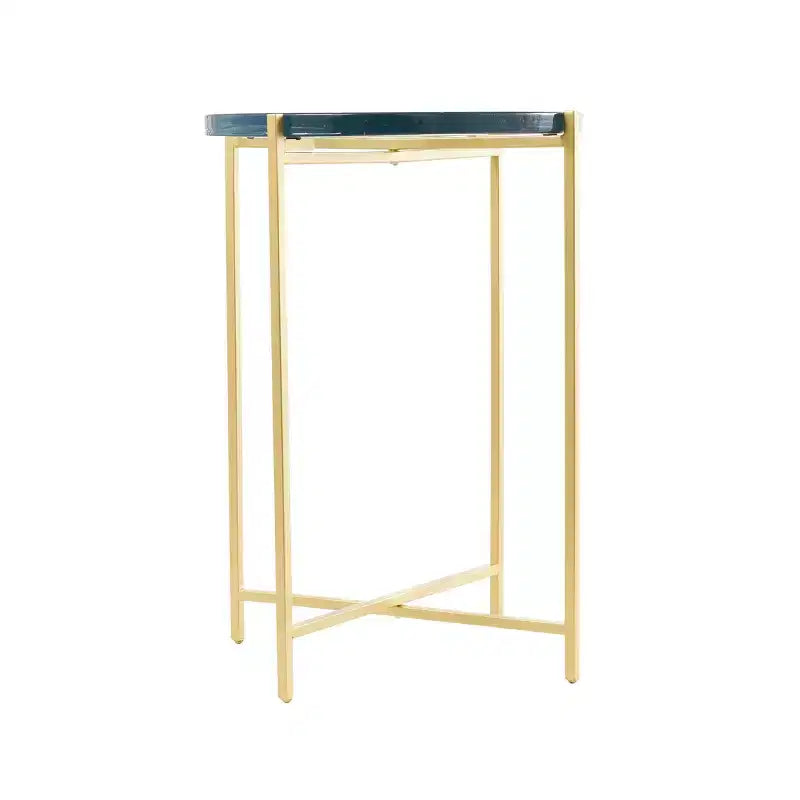 Olivia & May Table d'appoint en métal en forme de X : Aucun assemblage requis, utilisation en intérieur, cadre en fer, hauteur de 62 cm