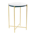 Olivia & May Table d'appoint en métal en forme de X : Aucun assemblage requis, utilisation en intérieur, cadre en fer, hauteur de 62 cm