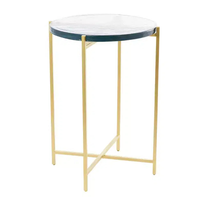 Olivia & May Table d'appoint en métal en forme de X : Aucun assemblage requis, utilisation en intérieur, cadre en fer, hauteur de 62 cm