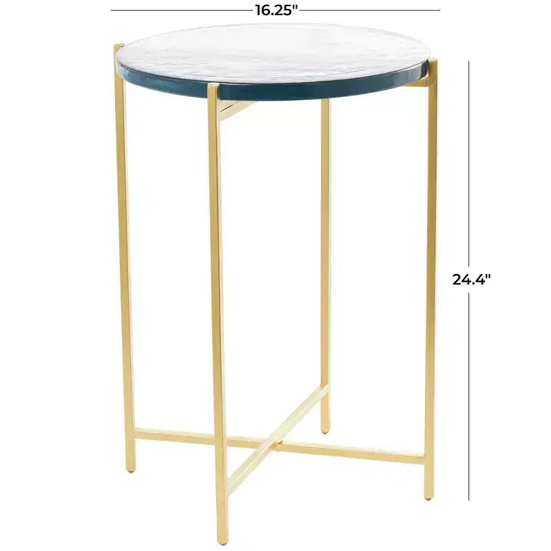 Olivia & May Table d'appoint en métal en forme de X : Aucun assemblage requis, utilisation en intérieur, cadre en fer, hauteur de 62 cm