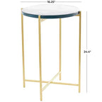 Olivia & May Table d'appoint en métal en forme de X : Aucun assemblage requis, utilisation en intérieur, cadre en fer, hauteur de 62 cm