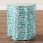 Table d'appoint Olesia Mother of Pearl de Baxton Studio : Bohème, dessus octogonal, aucun assemblage requis