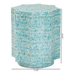 Table d'appoint Olesia Mother of Pearl de Baxton Studio : Bohème, dessus octogonal, aucun assemblage requis