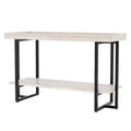 HOMES: Inside + Out Grislare Rectangular Sofa Table Antique White/Black: Transitional Style, Storage Shelf, MDF & Veneer