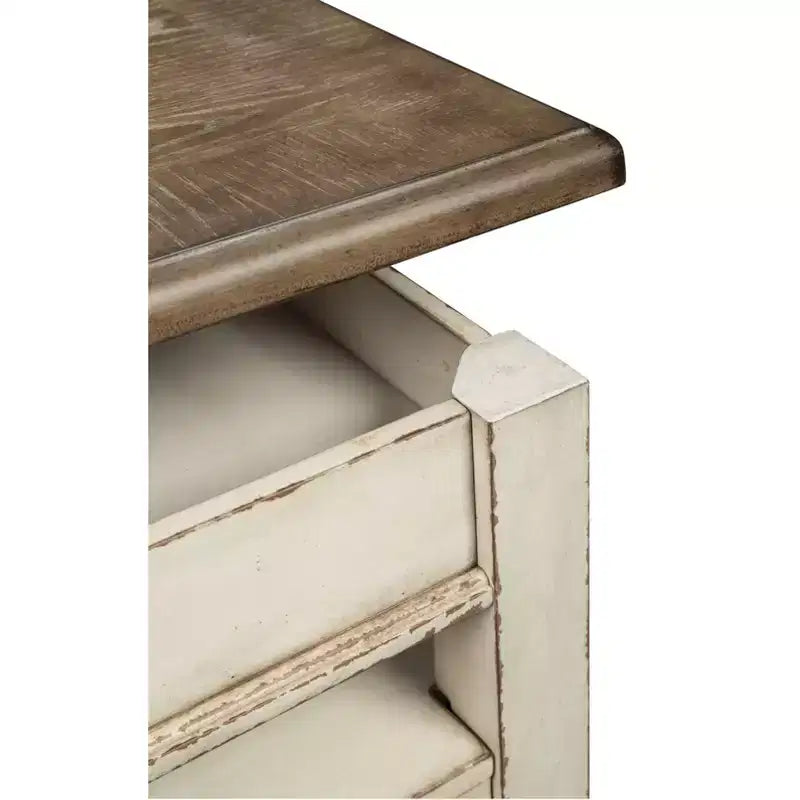Table basse relevable Realyn Blanc/Brun - Signature Design by Ashley : Style Mid-Century, Rangement, Pieds en bois
