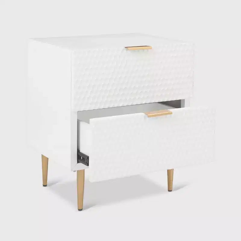 Table de chevet 2 tiroirs Jolie blanc - Adore Decor