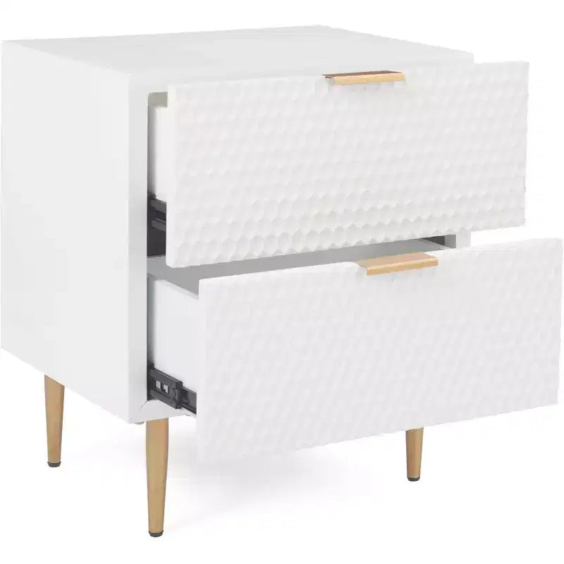 Table de chevet 2 tiroirs Jolie blanc - Adore Decor