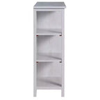 Armoire de rangement d'appoint Bednar blanc chêne 24h/24 et 7j/7 Shop At Home : Design moderne de ferme, portes à volets, 6 étagères