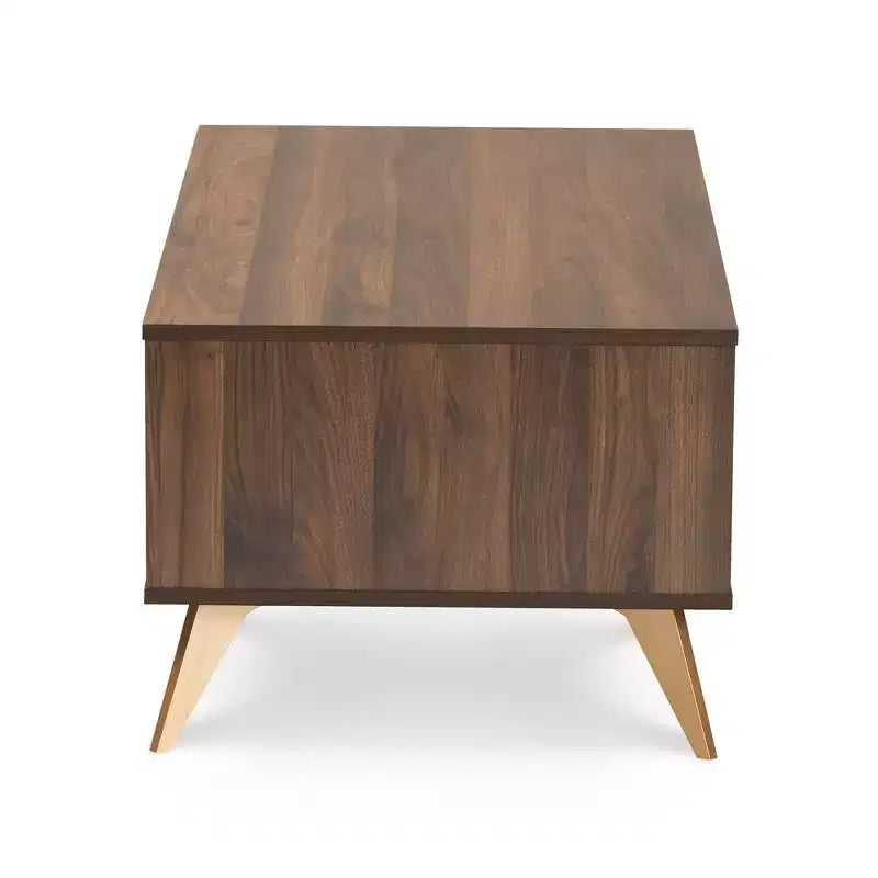 Table basse moderne du milieu du siècle Edel Noyer/Brun/Doré - Baxton Studio