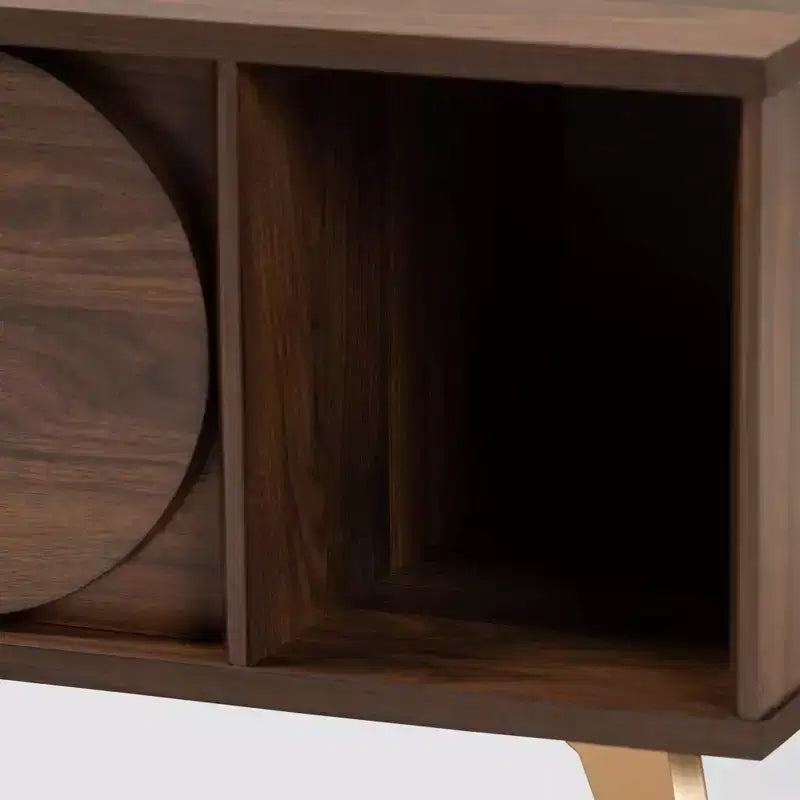 Table basse moderne du milieu du siècle Edel Noyer/Brun/Doré - Baxton Studio