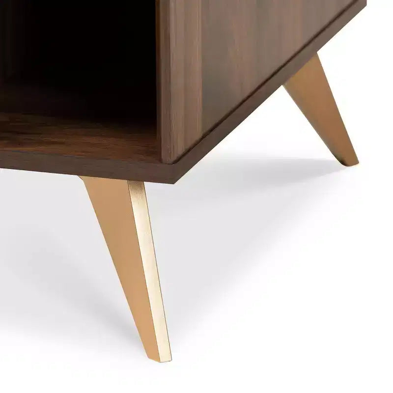 Table basse moderne du milieu du siècle Edel Noyer/Brun/Doré - Baxton Studio