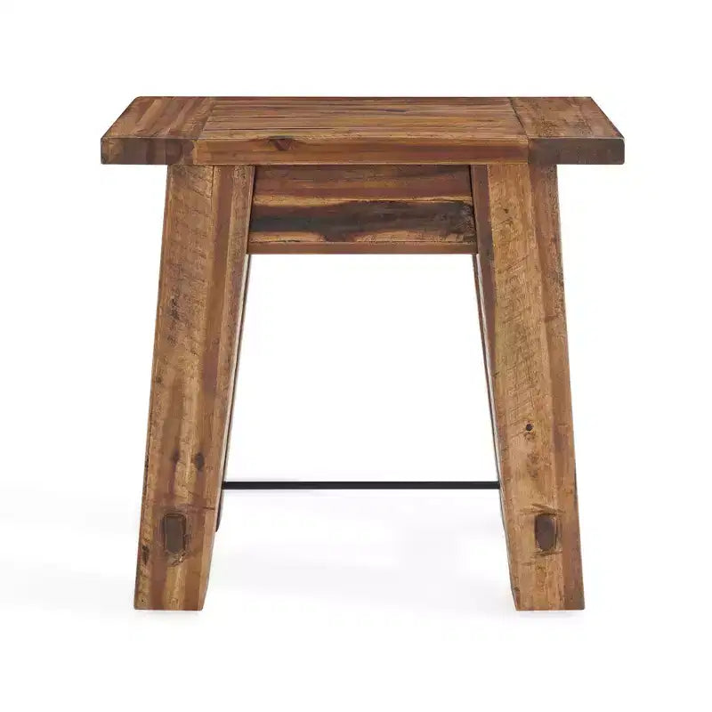 Table d'appoint Durango en bois industriel marron foncé - Alaterre Furniture : Acacia rustique, milieu de siècle moderne