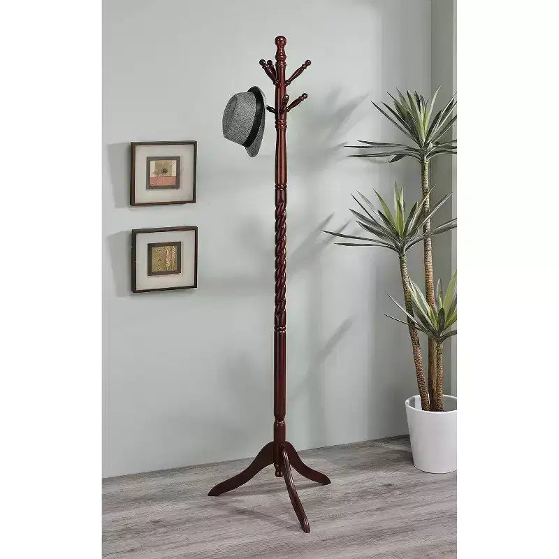 Porte-manteau torsadé en bois de cerisier de 71,5 po - Ore International