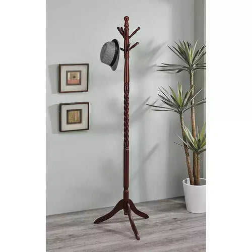 Porte-manteau torsadé en bois de cerisier de 71,5 po - Ore International