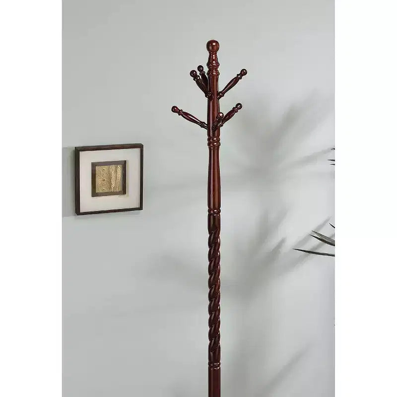 Porte-manteau torsadé en bois de cerisier de 71,5 po - Ore International