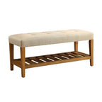 Acme Furniture Ottomans et bancs Charla Tissu beige/Finition chêne