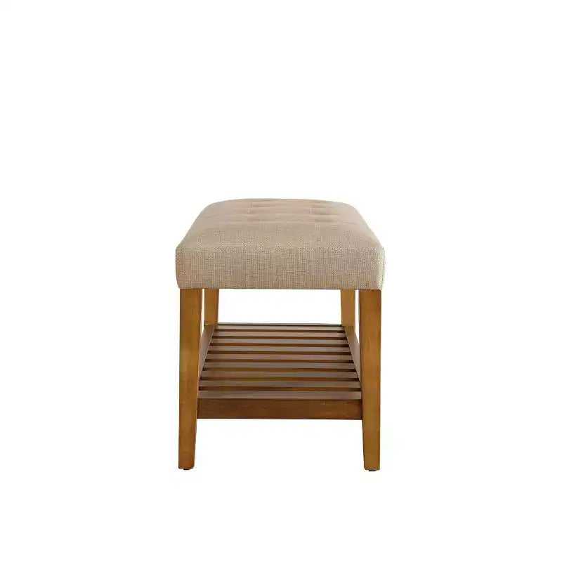 Acme Furniture Ottomans et bancs Charla Tissu beige/Finition chêne