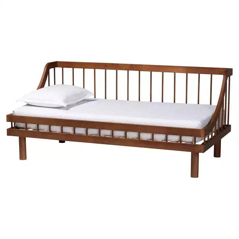 Lit de repos simple Baxton Studio Helio en bois noyer brun