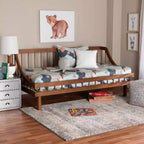 Lit de repos simple Baxton Studio Helio en bois noyer brun