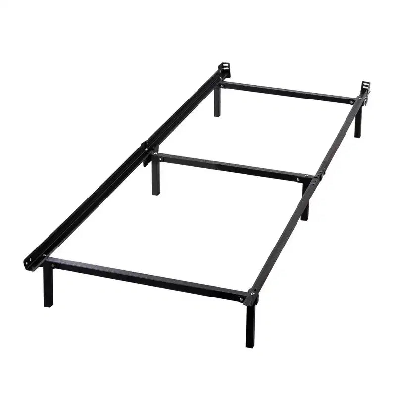 Twin 7" Compack Metal Bed Frame Black - Zinus: Steel Construction, 9-Leg Support, Toe-Friendly Design