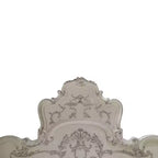 Lit Californian King 97 po en finition blanc cassé Dresden – Meubles Acme : design traditionnel, pieds griffes, similicuir