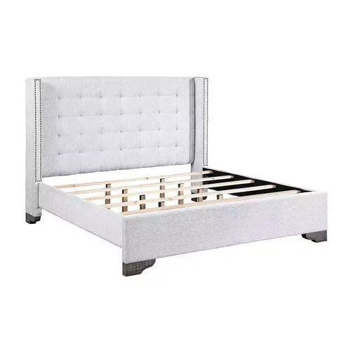 90" Eastern King Bed Artesia with Buttonless Tufting & Wood Frame - Acme Furniture