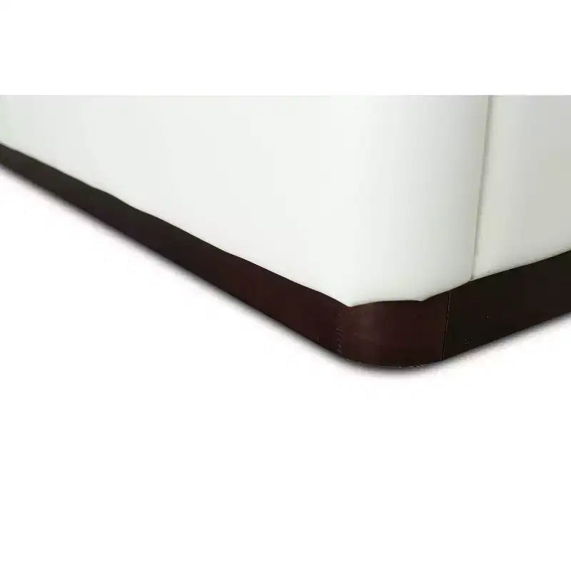 Lit rembourré Queen Lenyx de Manhattan Comfort, couleur crème : Similicuir, plateforme, aucun sommier tapissier requis