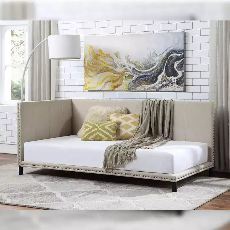 Lit complet Yinbella Acme Furniture en lin beige